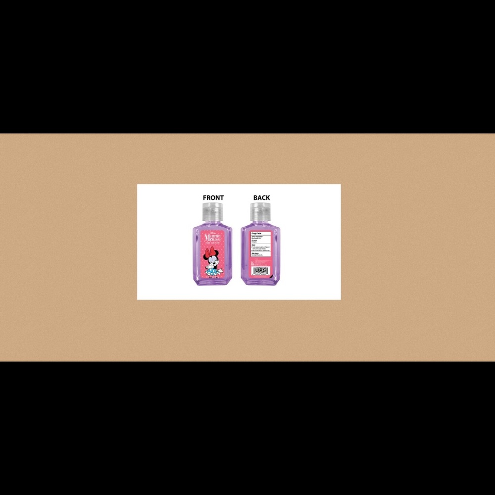 Minnie Mouse hand sanitizer.